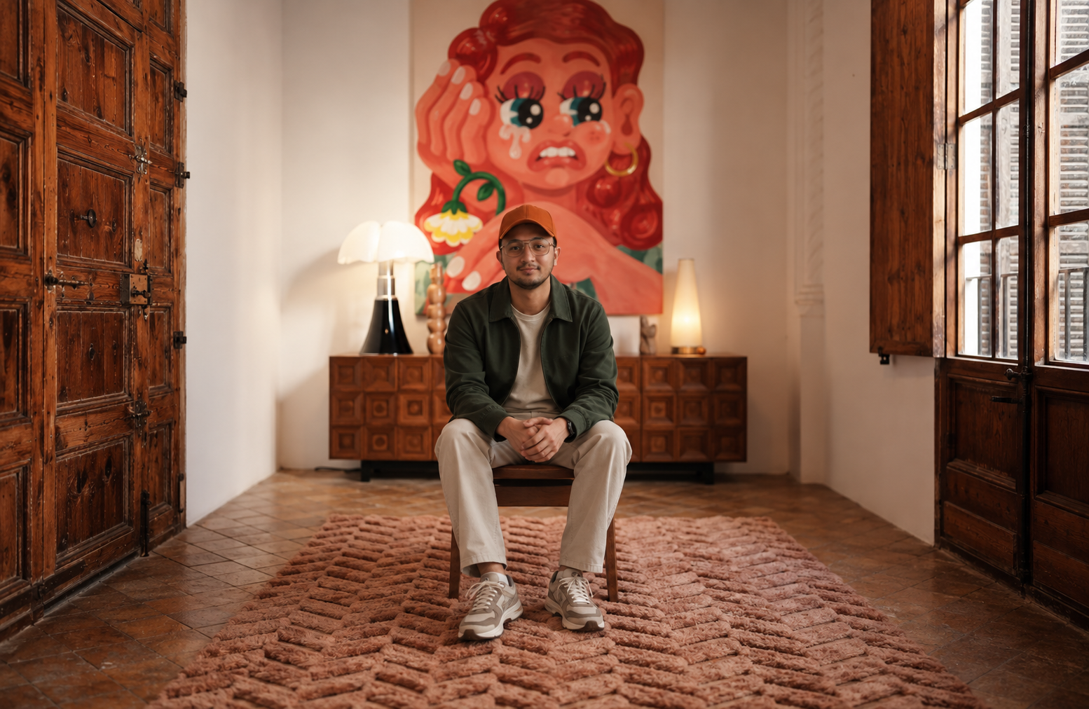 Portrait in a warm interior